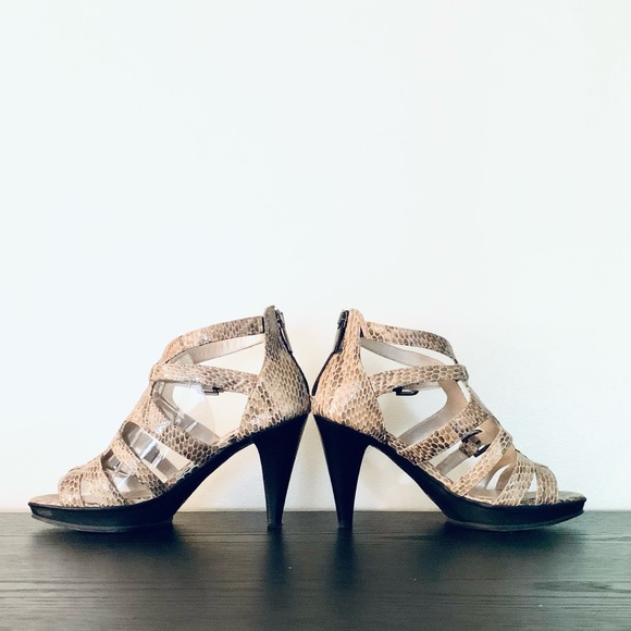 New Aquatalia Platform Cage Heel Sandals Snakeskin - Picture 3 of 8